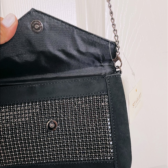 Evening clutch Nwot Starlet Hollywood black + silver chain bag + clutch